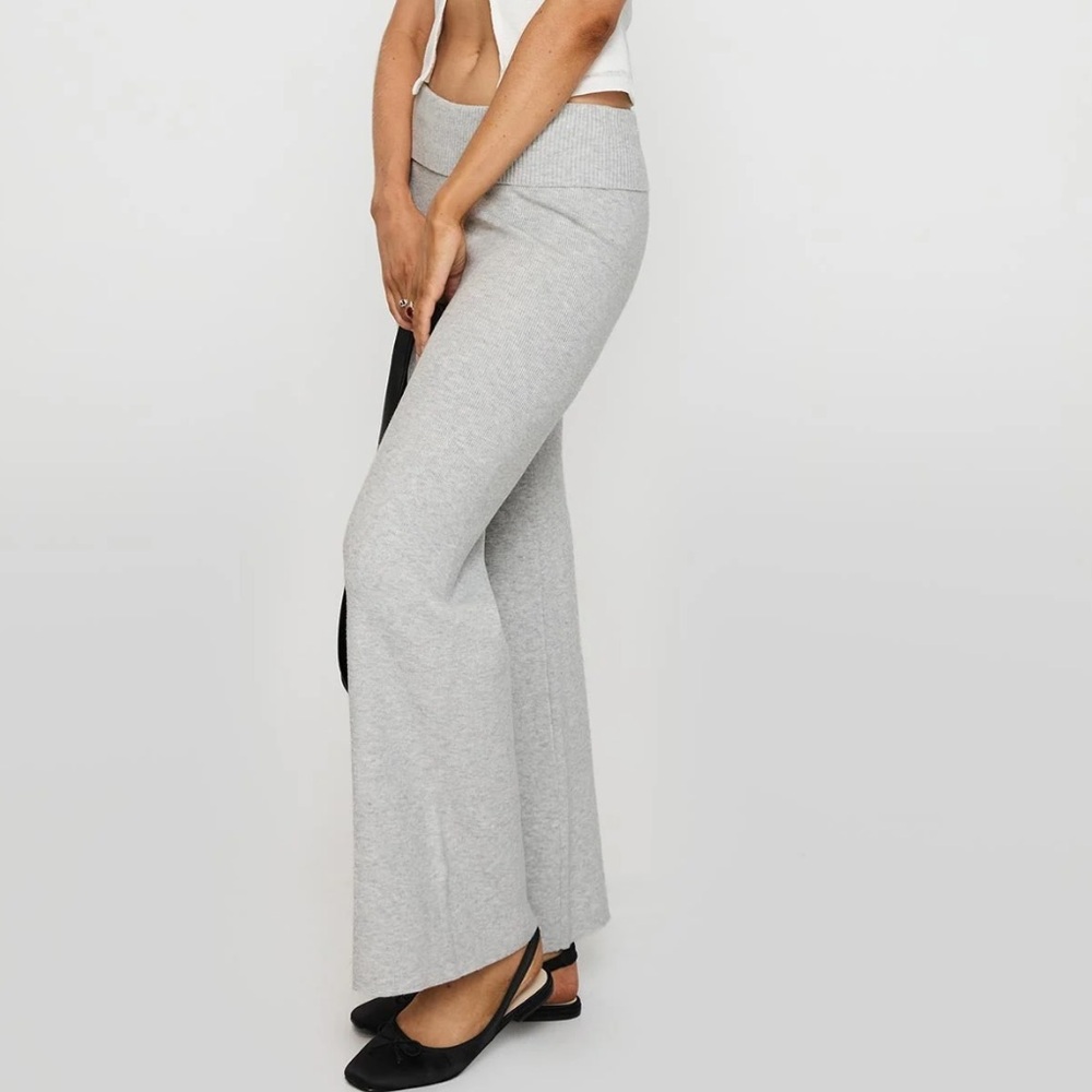 Foldover knit pants